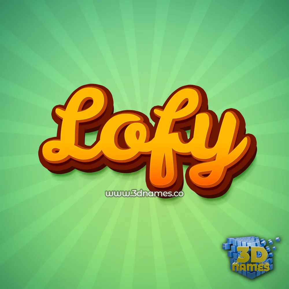 lofy in Green Rays style - 3D name wallpaper