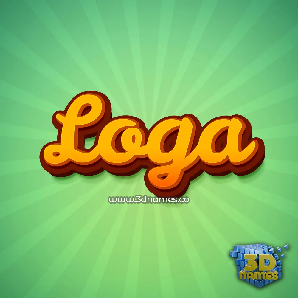 loga in Green Rays style - 3D name wallpaper
