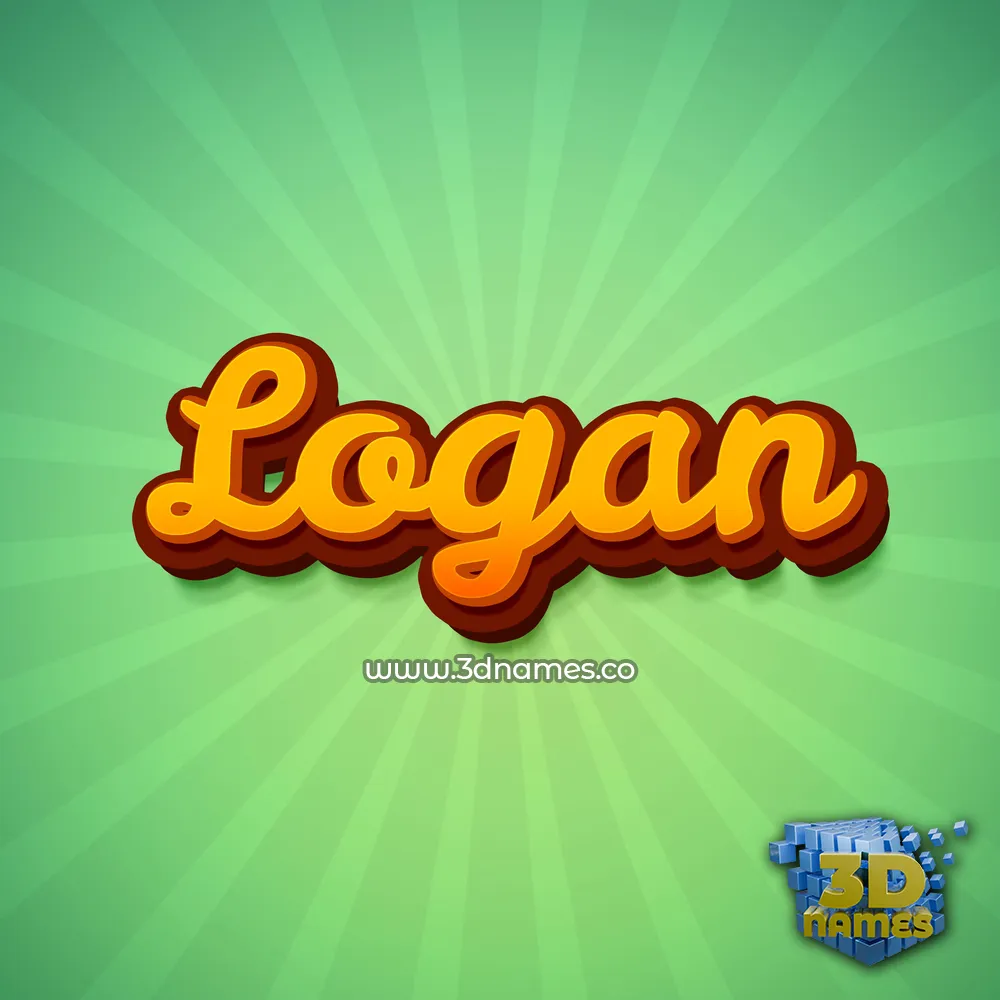 logan in Green Rays style - 3D name wallpaper