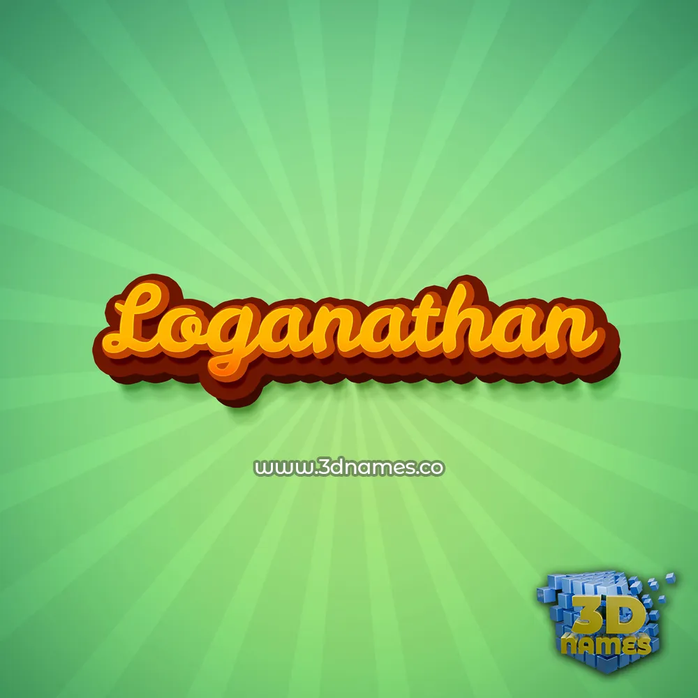 loganathan in Green Rays style - 3D name wallpaper