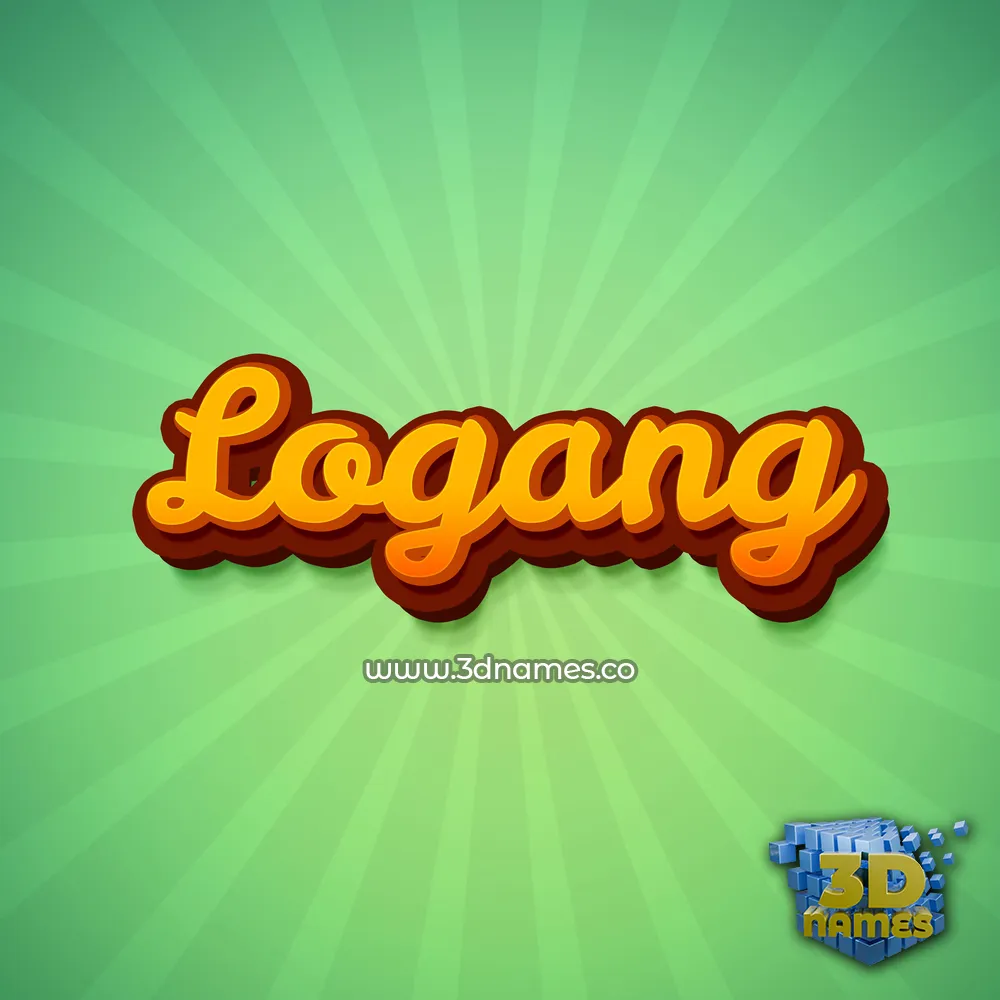 logang in Green Rays style - 3D name wallpaper