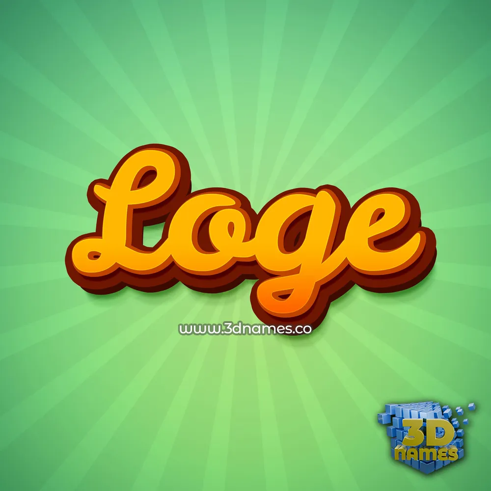 loge in Green Rays style - 3D name wallpaper