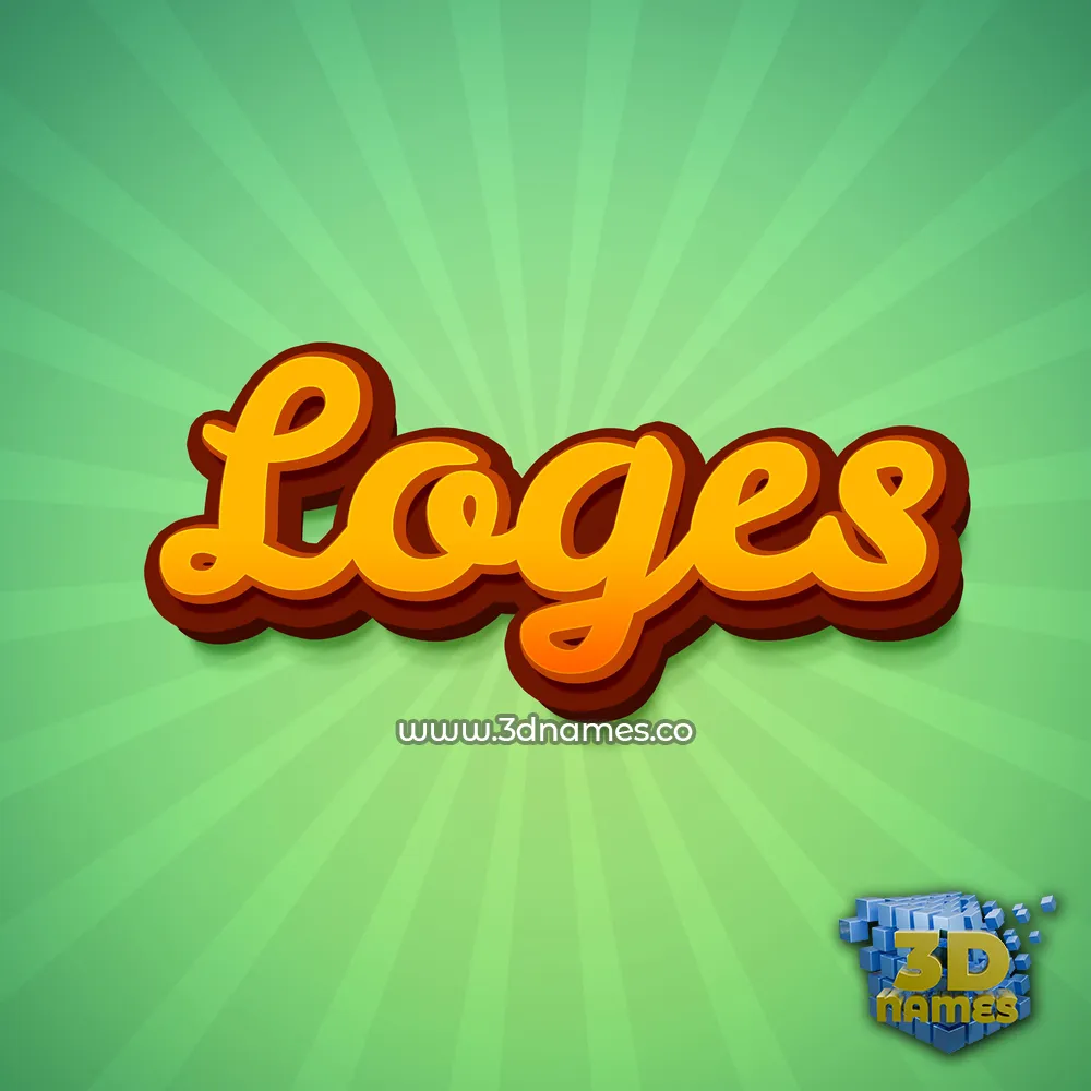 loges in Green Rays style - 3D name wallpaper