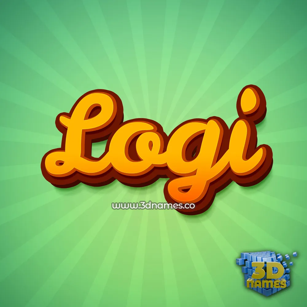 logi in Green Rays style - 3D name wallpaper