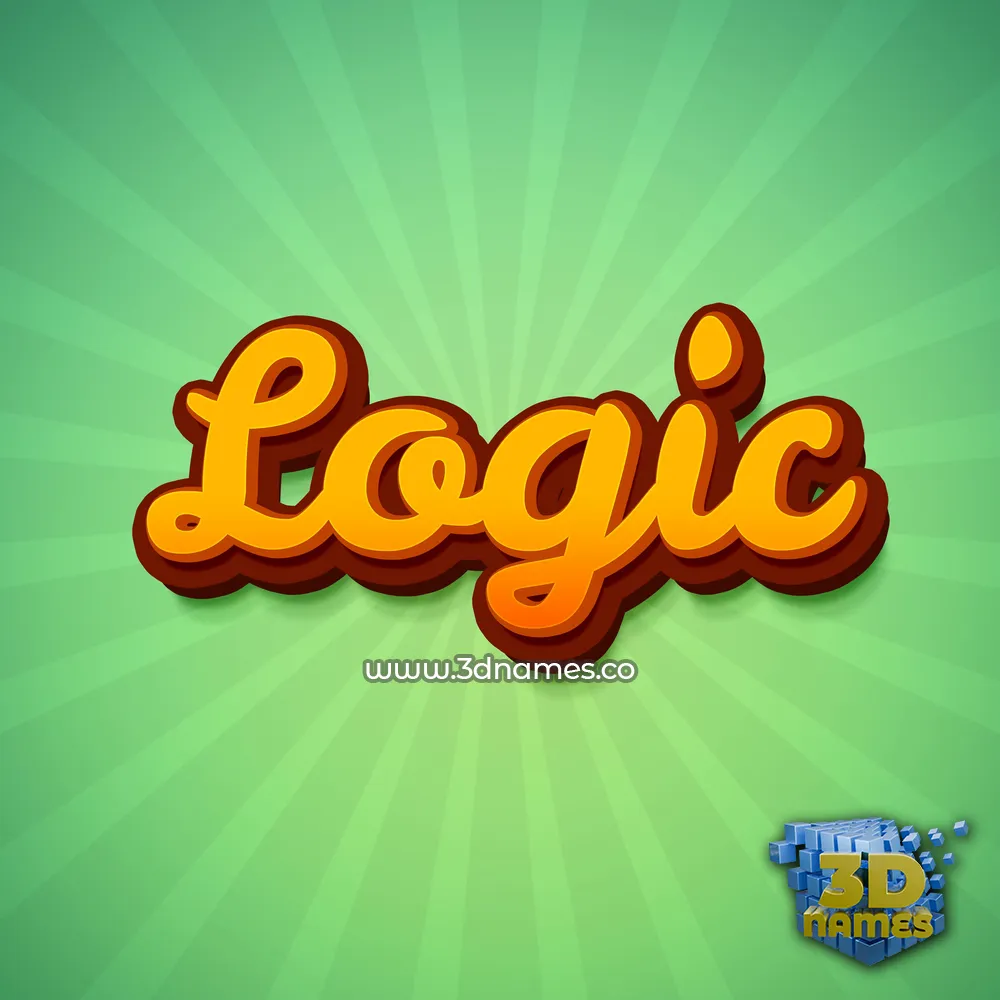 logic in Green Rays style - 3D name wallpaper