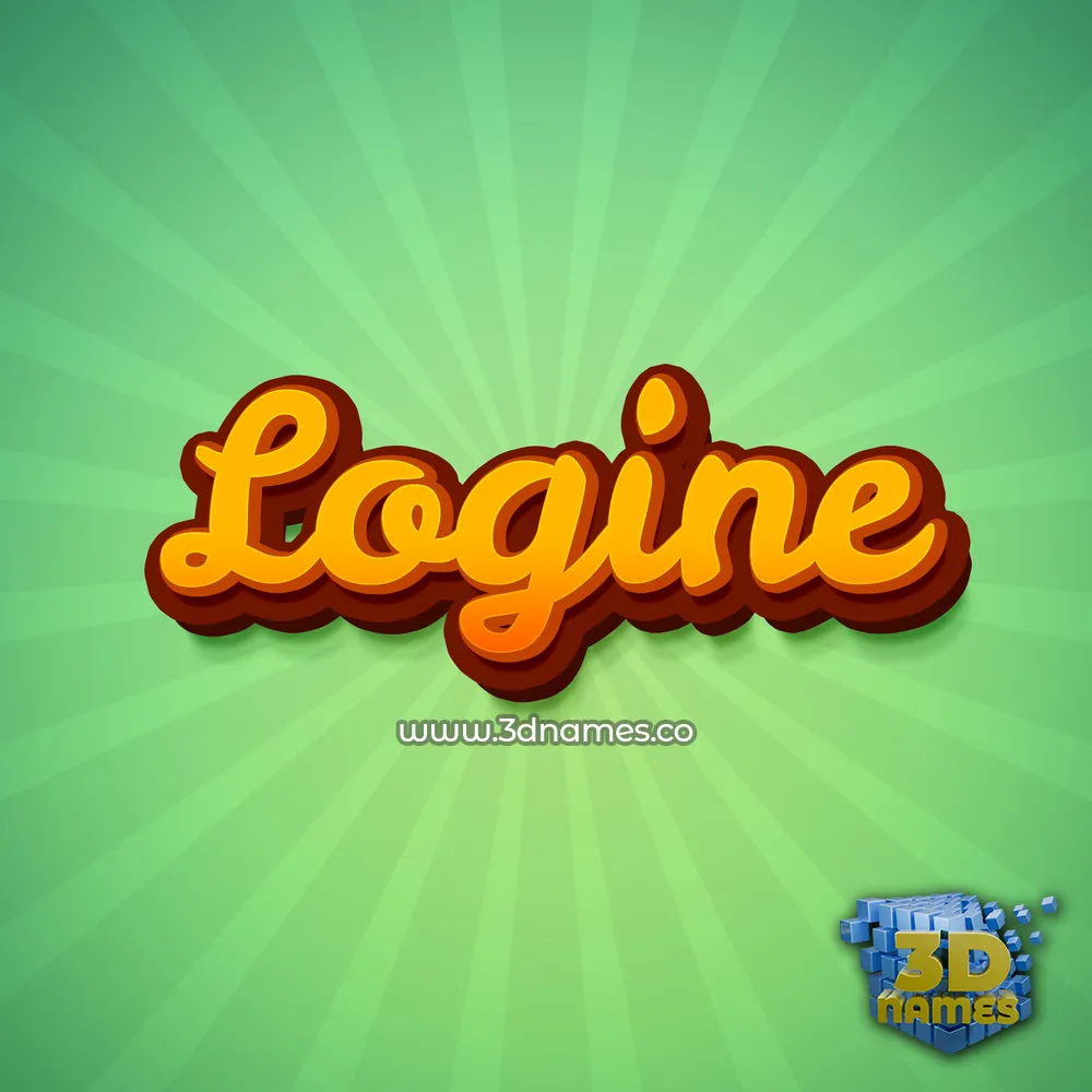 logine in Green Rays style - 3D name wallpaper