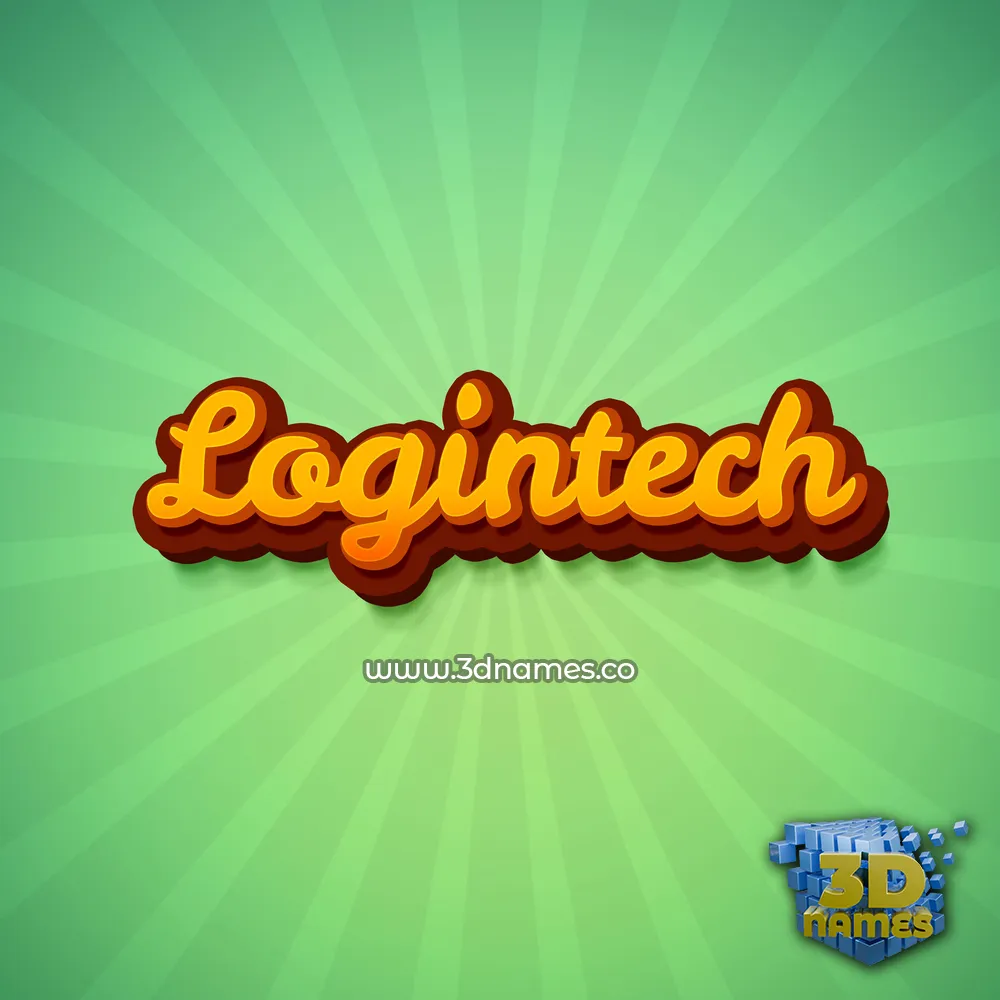 logintech in Green Rays style - 3D name wallpaper