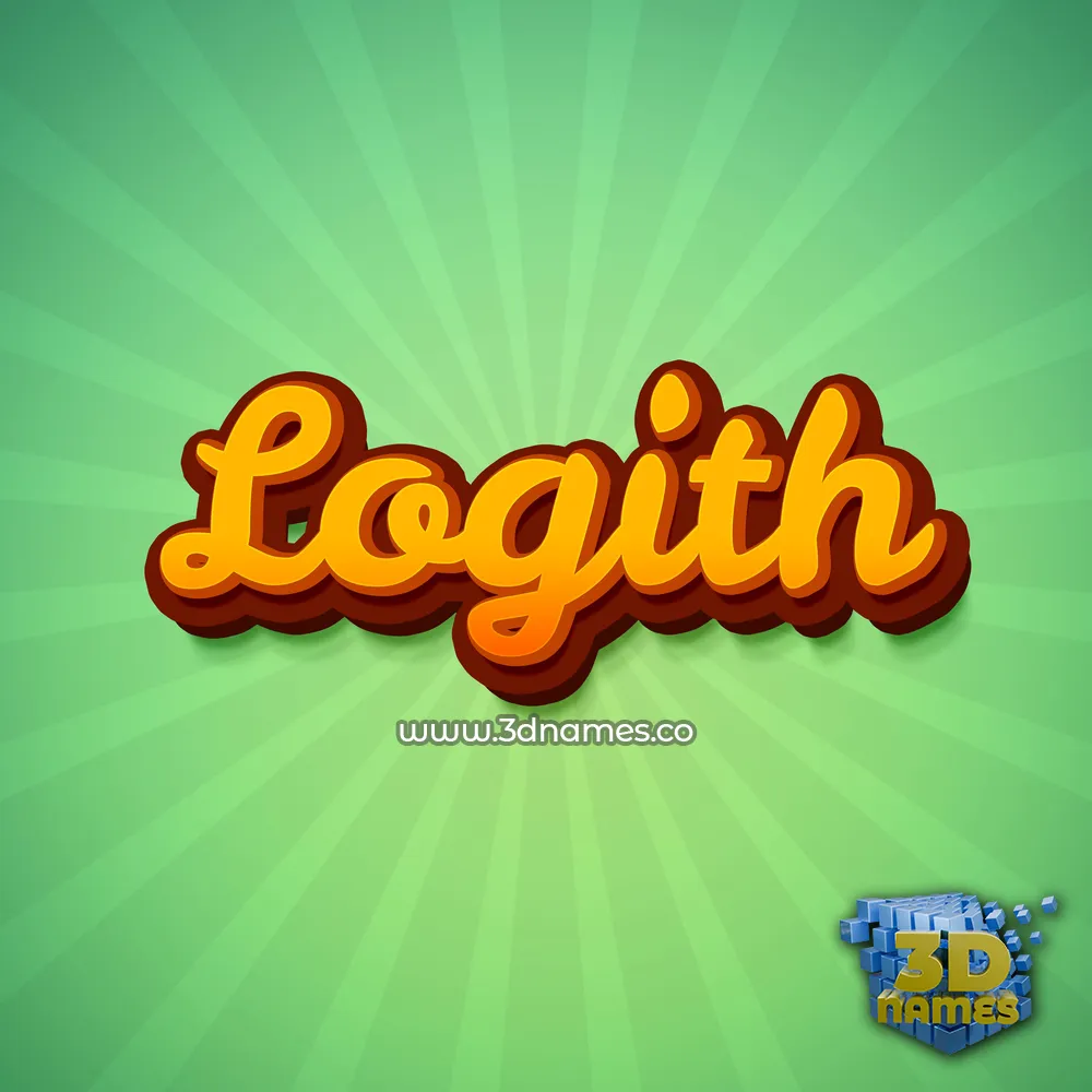 logith in Green Rays style - 3D name wallpaper