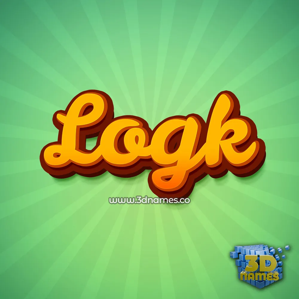 logk in Green Rays style - 3D name wallpaper