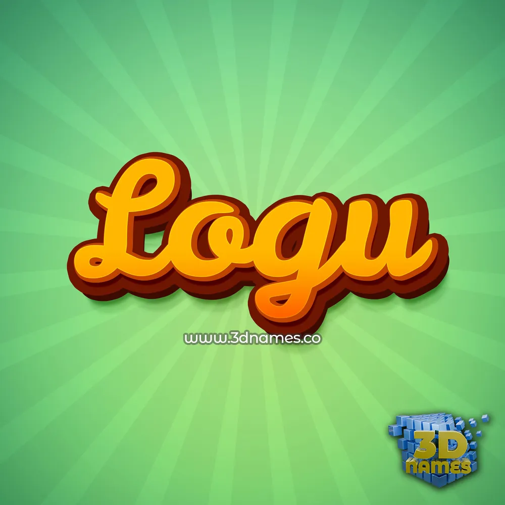 logu in Green Rays style - 3D name wallpaper