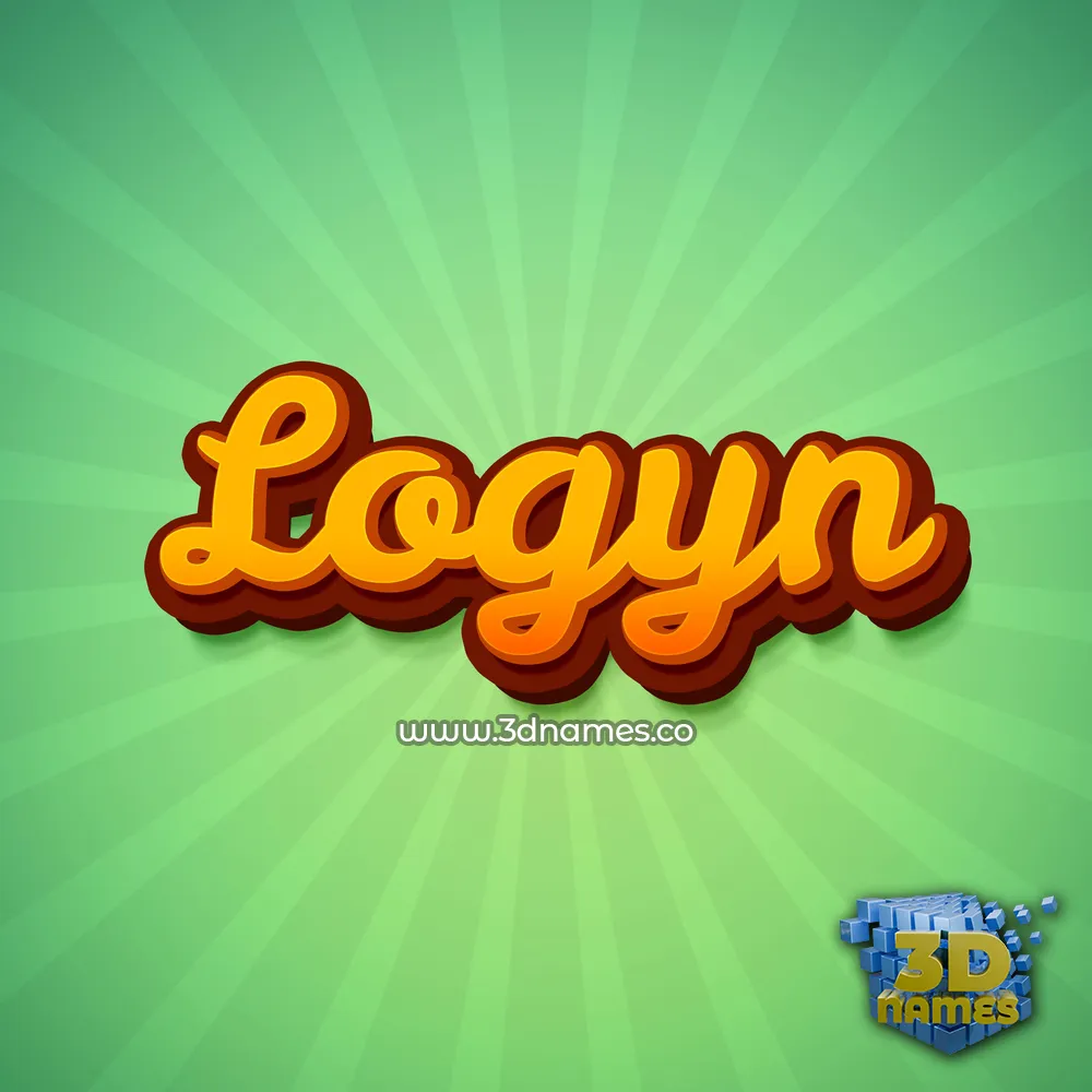 logyn in Green Rays style - 3D name wallpaper