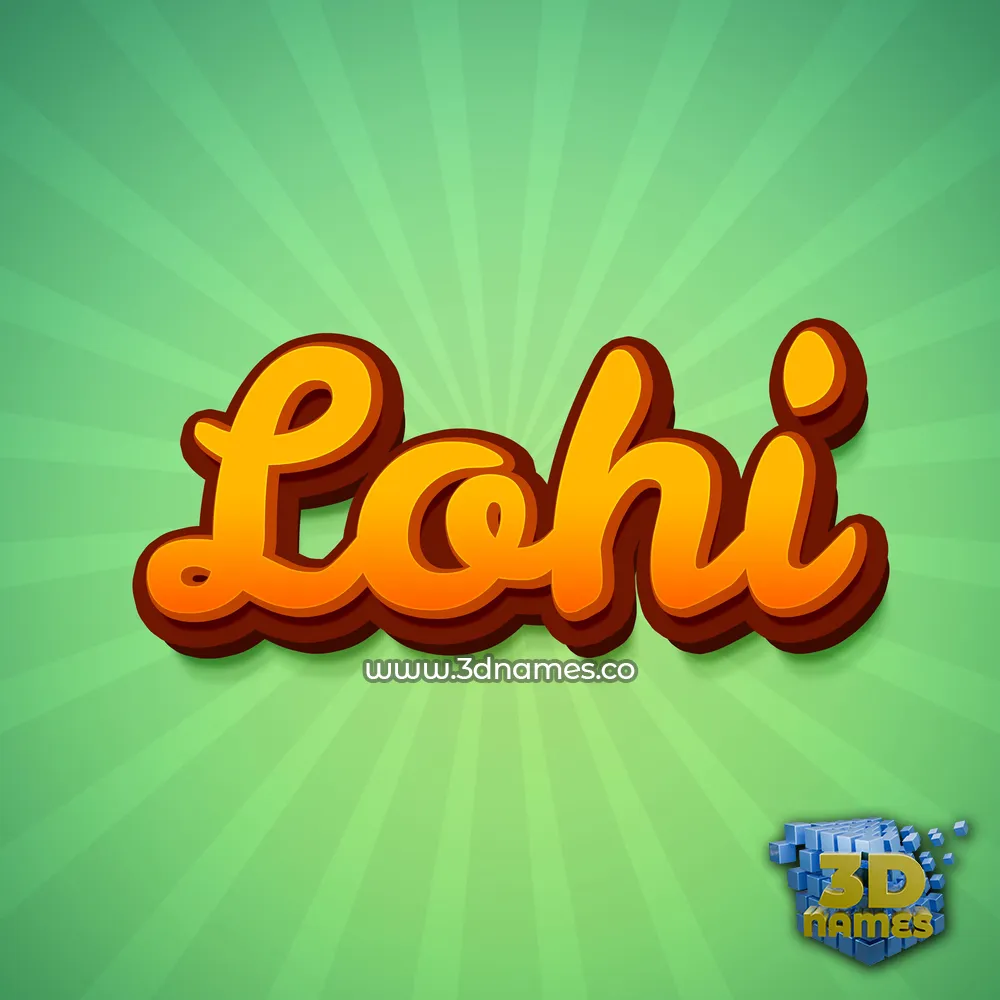 lohi in Green Rays style - 3D name wallpaper
