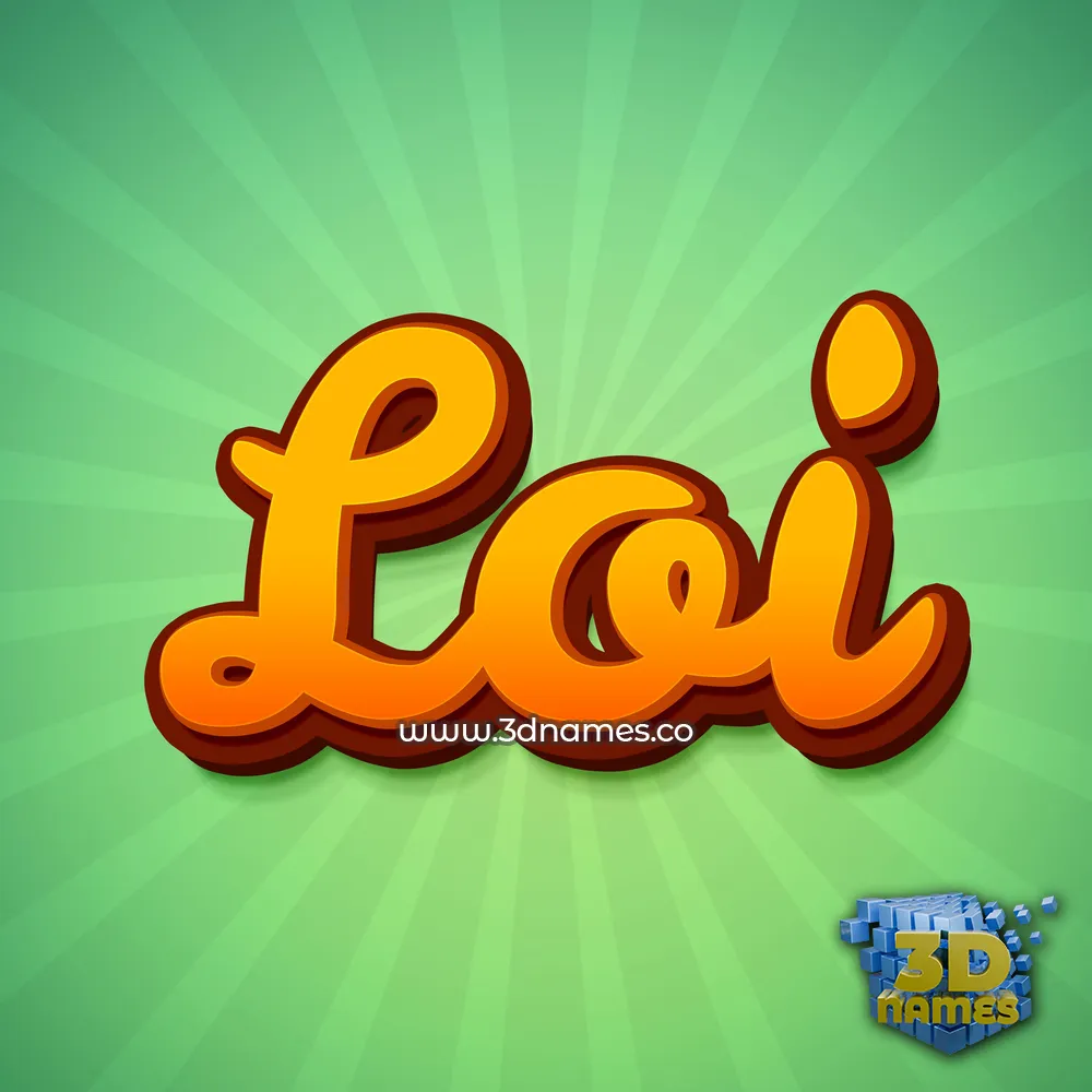 loi in Green Rays style - 3D name wallpaper