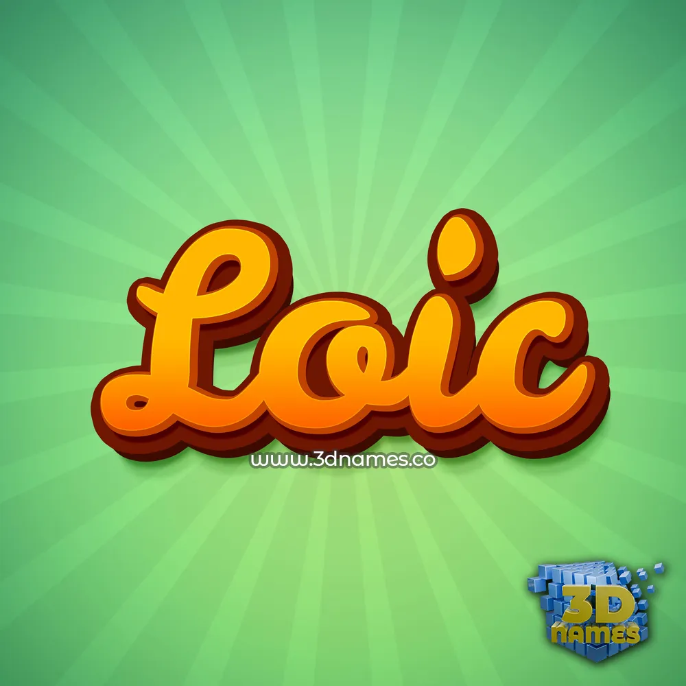 loic in Green Rays style - 3D name wallpaper