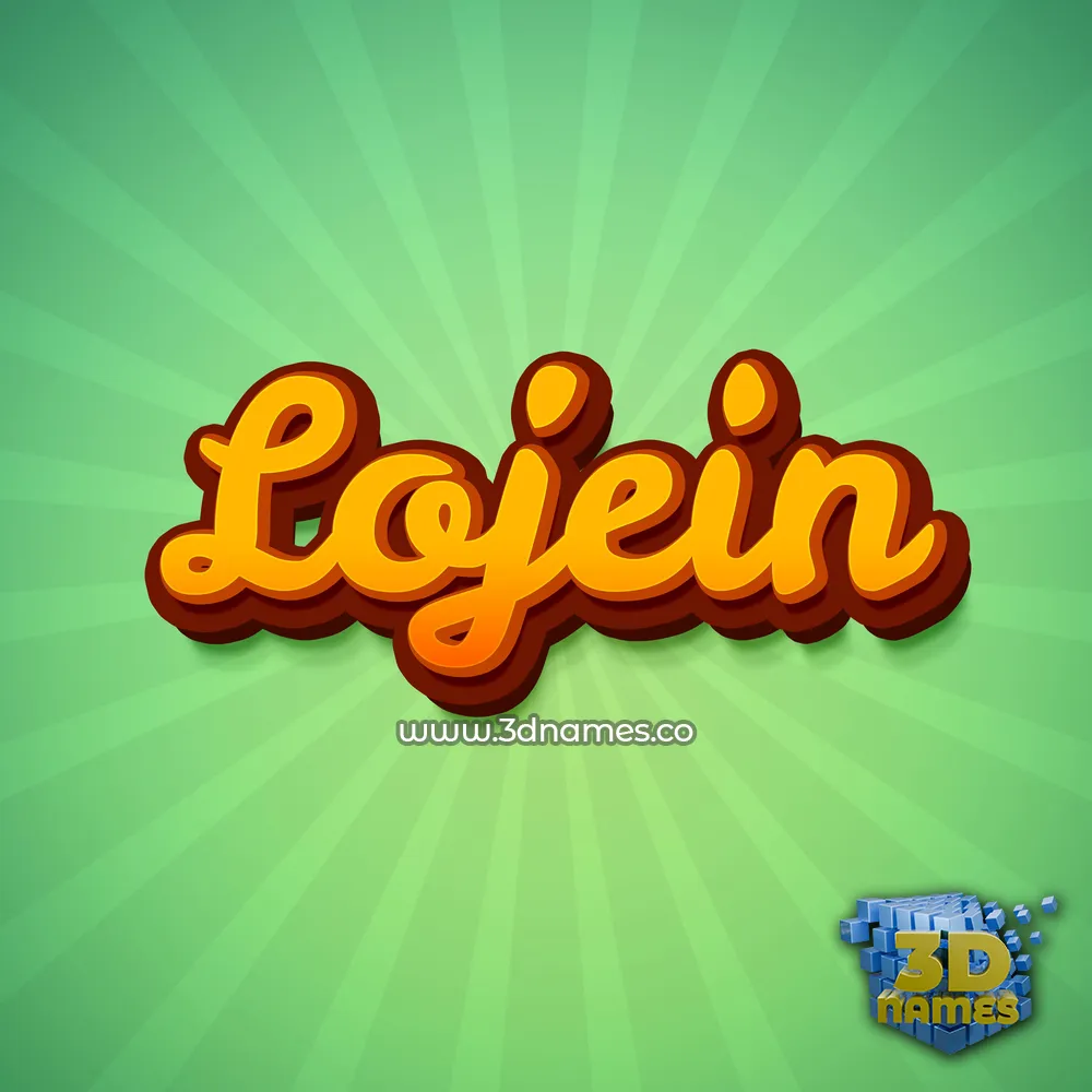 lojein in Green Rays style - 3D name wallpaper