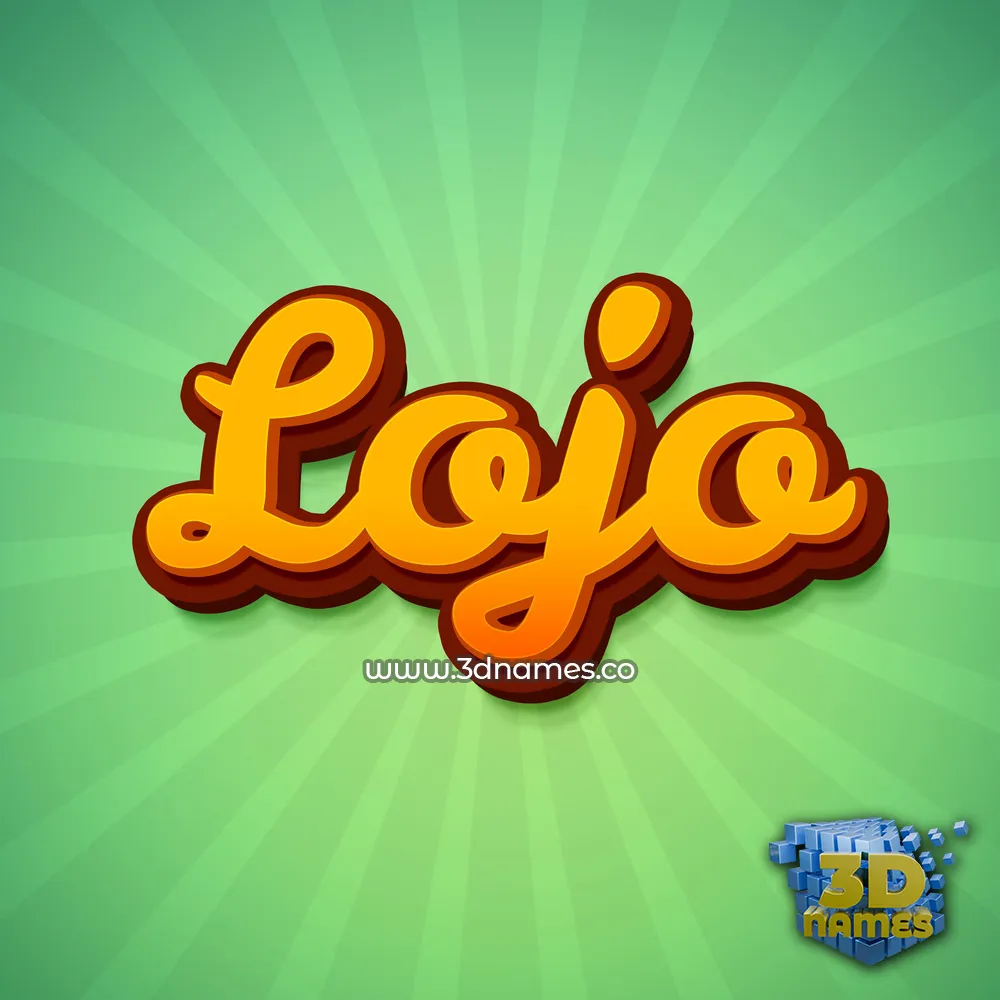 lojo in Green Rays style - 3D name wallpaper