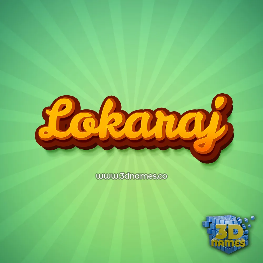lokaraj in Green Rays style - 3D name wallpaper
