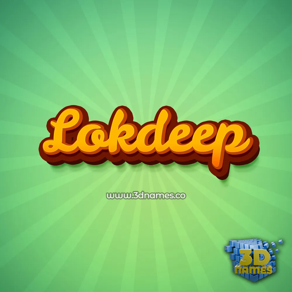 lokdeep in Green Rays style - 3D name wallpaper