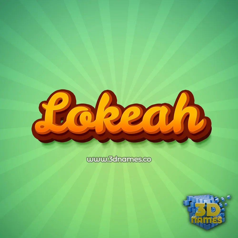 lokeah in Green Rays style - 3D name wallpaper