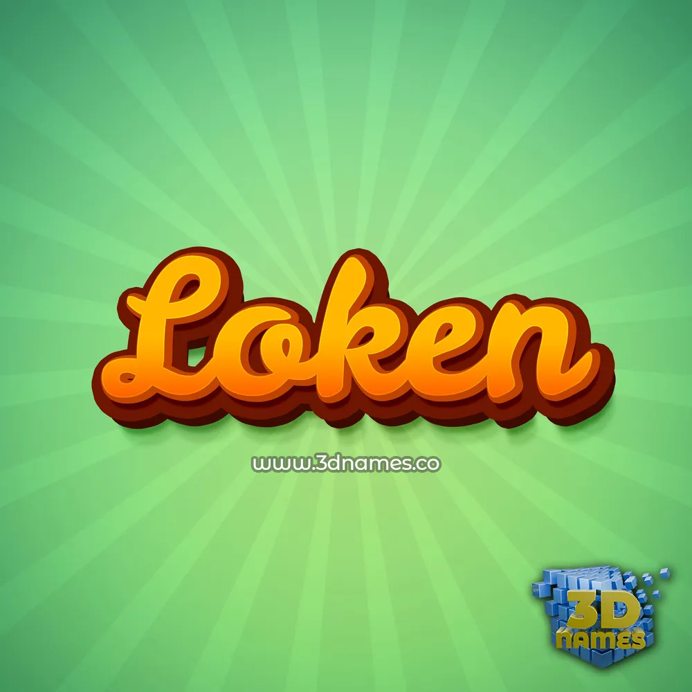 loken in Green Rays style - 3D name wallpaper