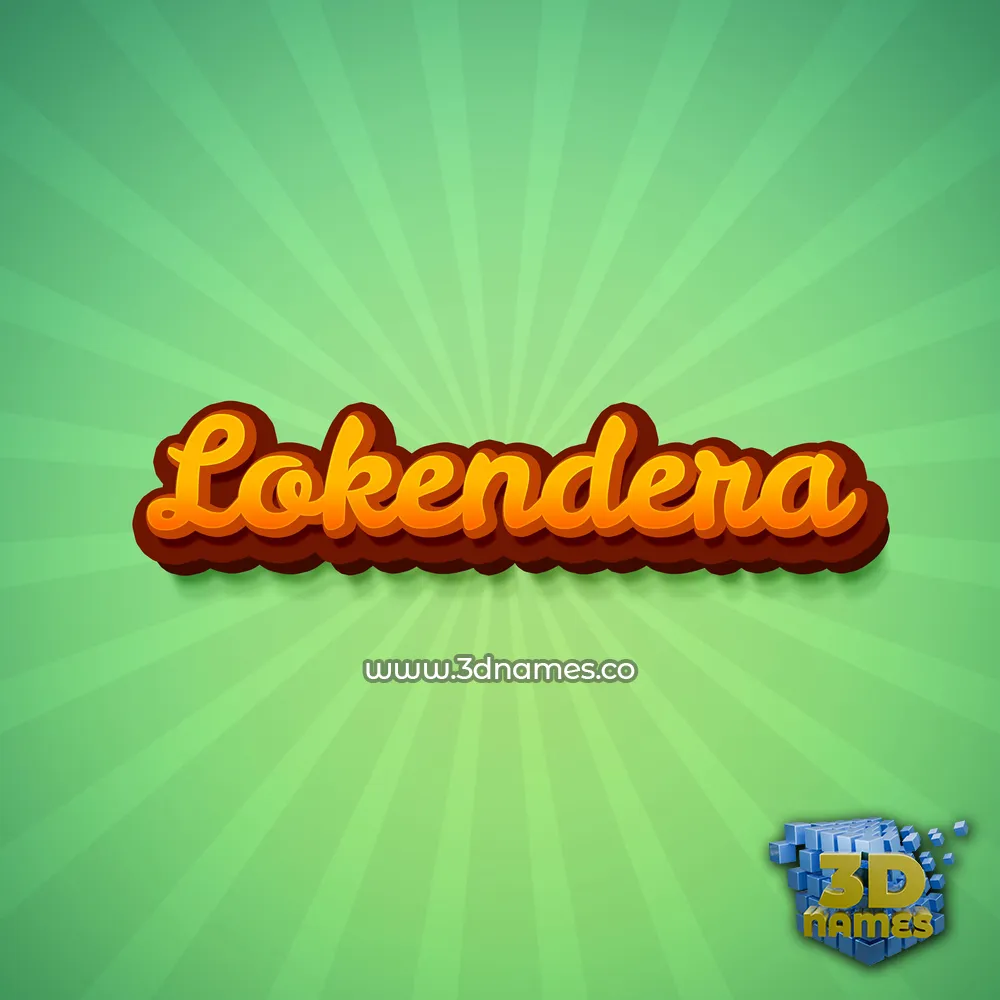 lokendera in Green Rays style - 3D name wallpaper