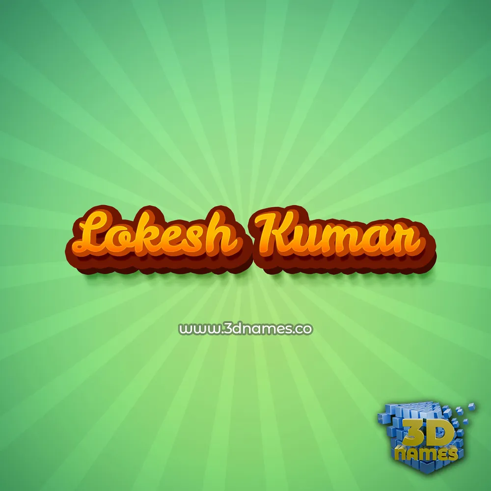 lokesh kumar in Green Rays style - 3D name wallpaper