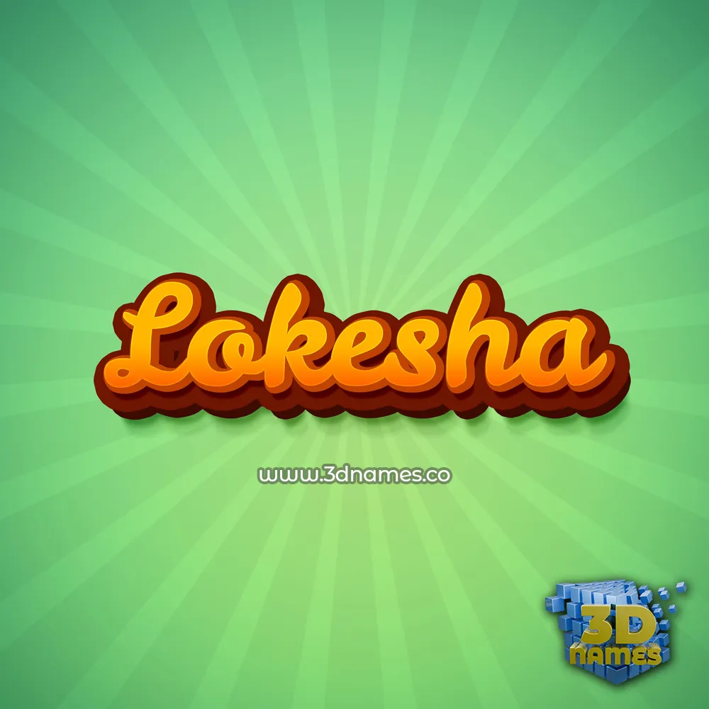 lokesha in Green Rays style - 3D name wallpaper