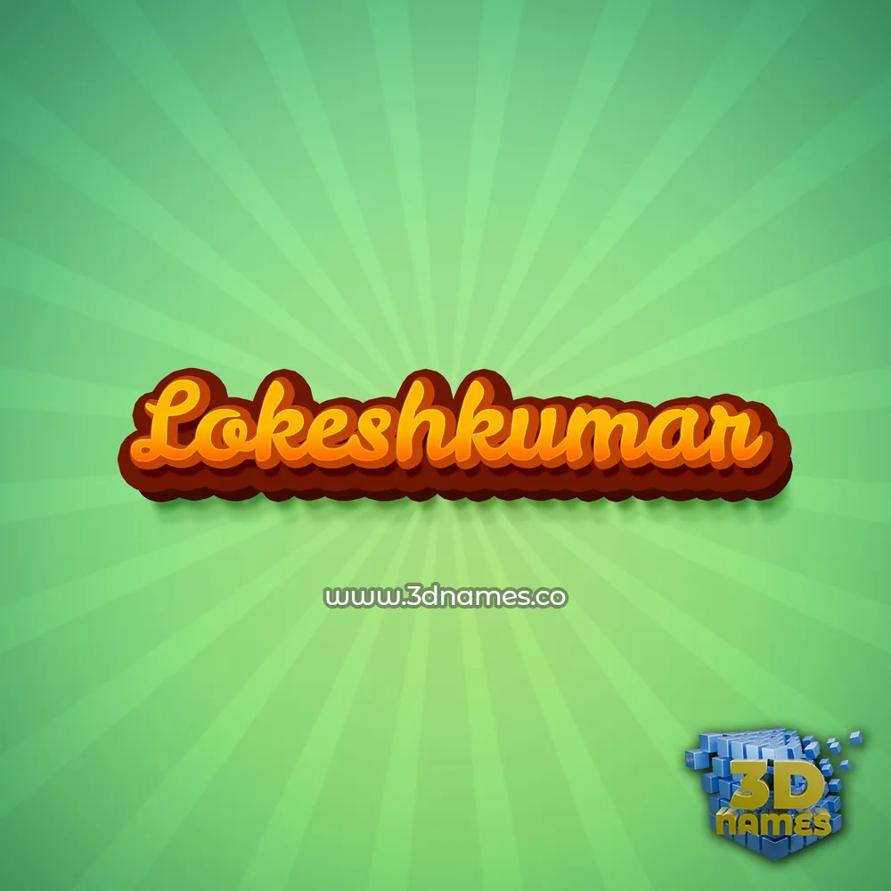 lokeshkumar in Green Rays style - 3D name wallpaper