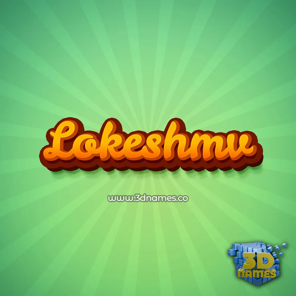 lokeshmv in Green Rays style - 3D name wallpaper