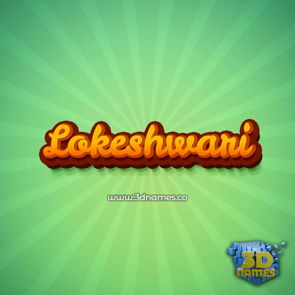 lokeshwari in Green Rays style - 3D name wallpaper