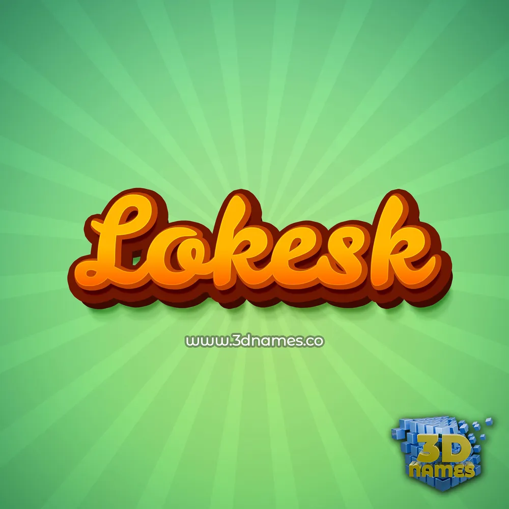 lokesk in Green Rays style - 3D name wallpaper