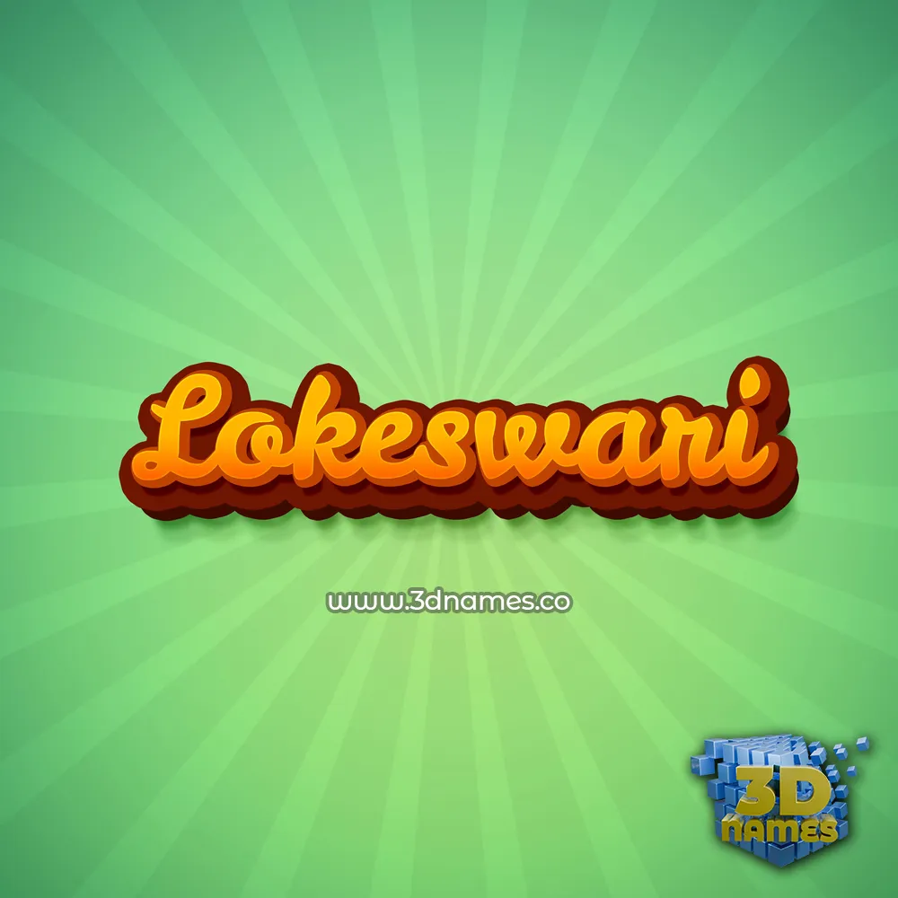 lokeswari in Green Rays style - 3D name wallpaper