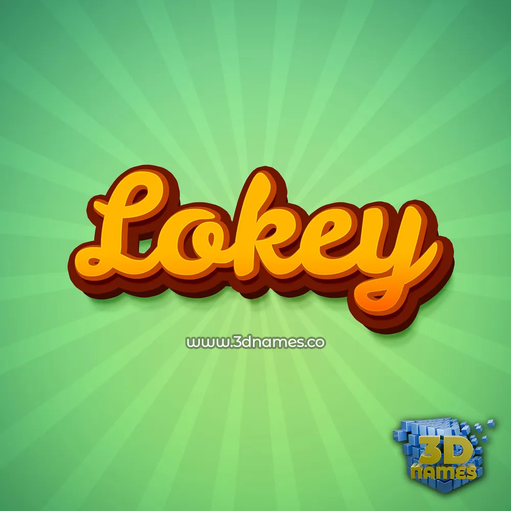 lokey in Green Rays style - 3D name wallpaper