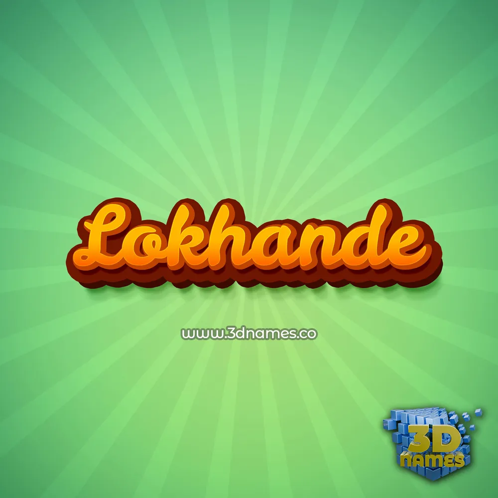 lokhande in Green Rays style - 3D name wallpaper