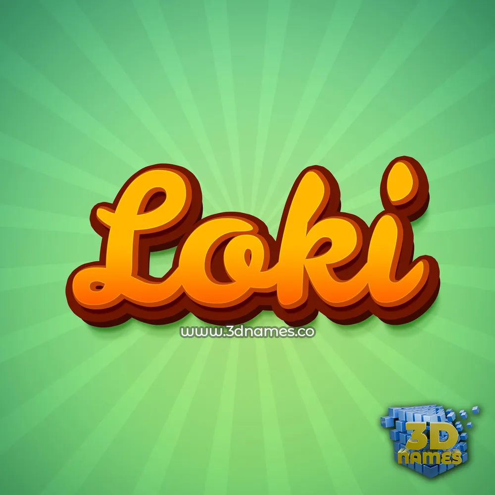 loki in Green Rays style - 3D name wallpaper