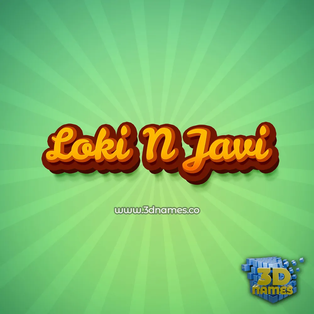 loki n javi in Green Rays style - 3D name wallpaper