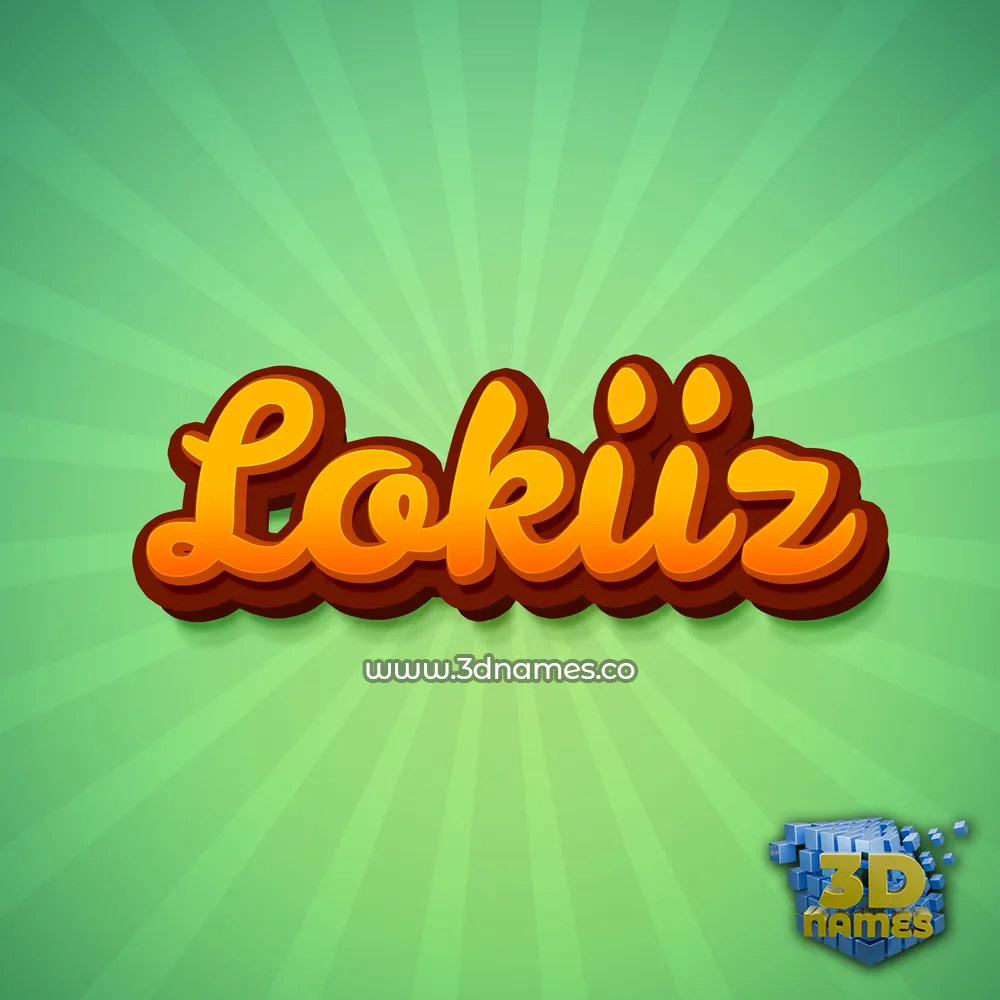lokiiz in Green Rays style - 3D name wallpaper
