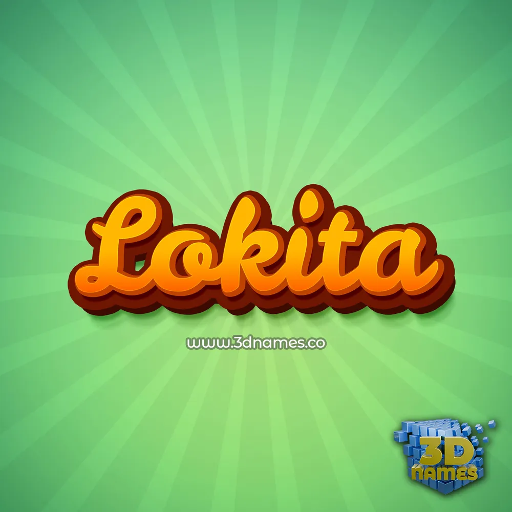 lokita in Green Rays style - 3D name wallpaper