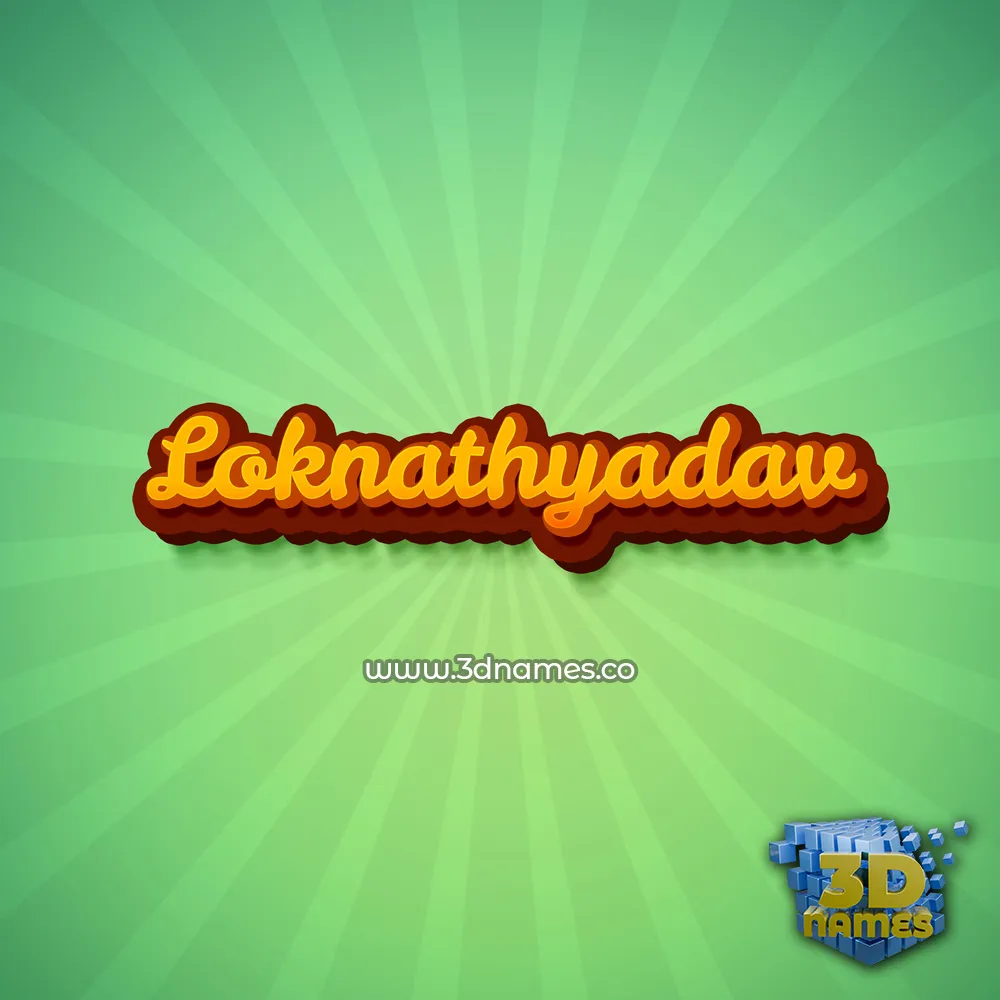 loknathyadav in Green Rays style - 3D name wallpaper