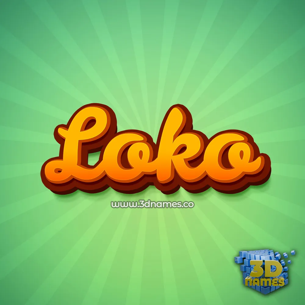 loko in Green Rays style - 3D name wallpaper