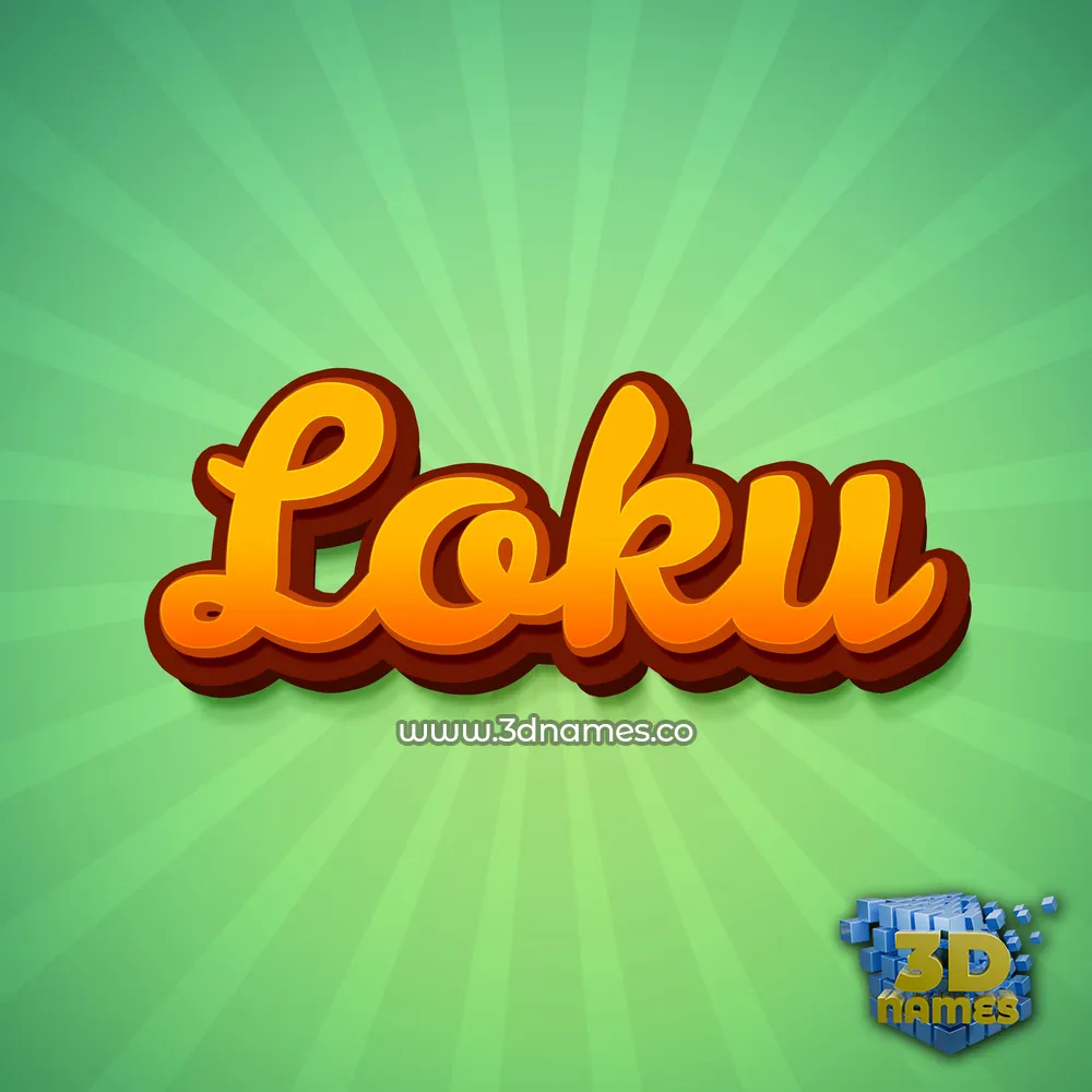 loku in Green Rays style - 3D name wallpaper