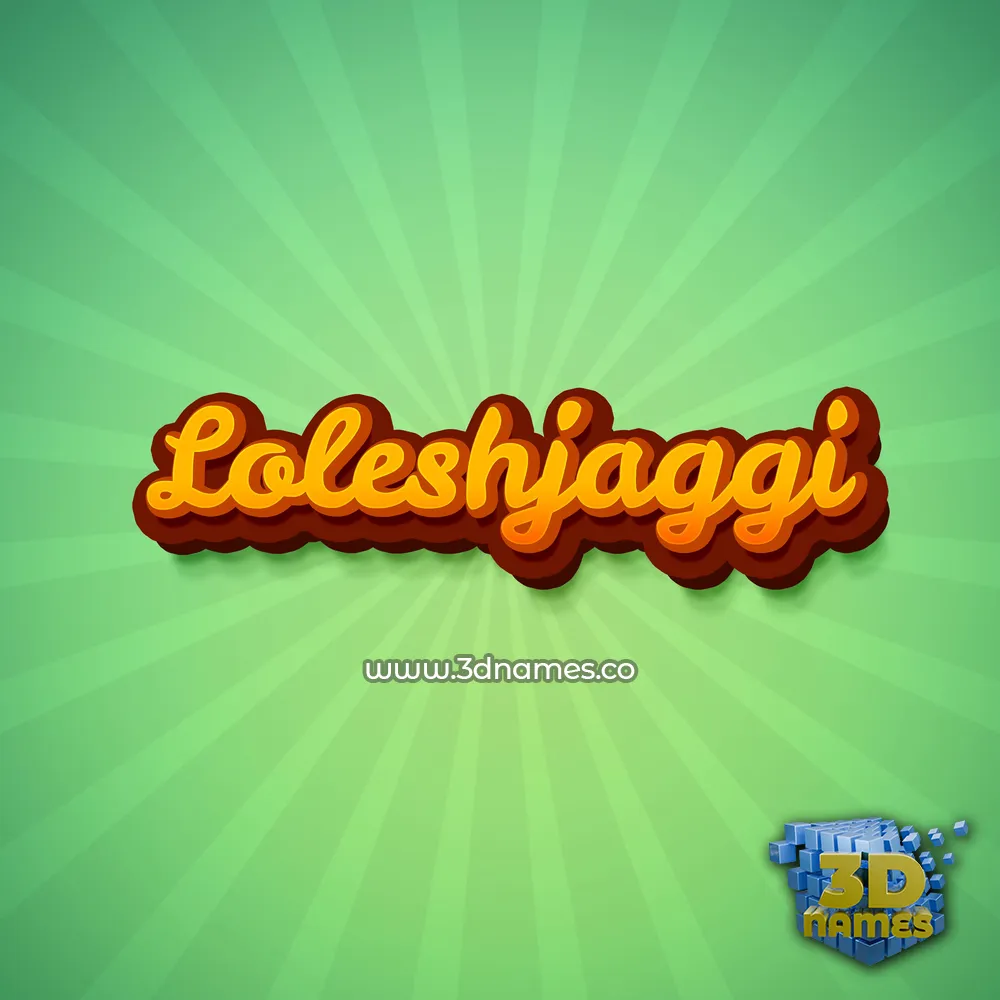 loleshjaggi in Green Rays style - 3D name wallpaper