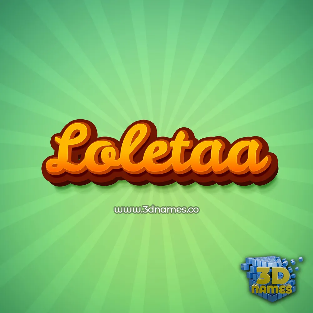 loletaa in Green Rays style - 3D name wallpaper