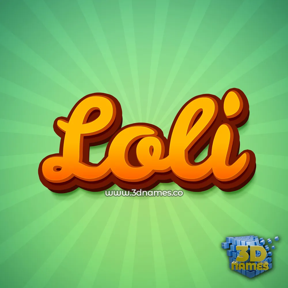 loli in Green Rays style - 3D name wallpaper