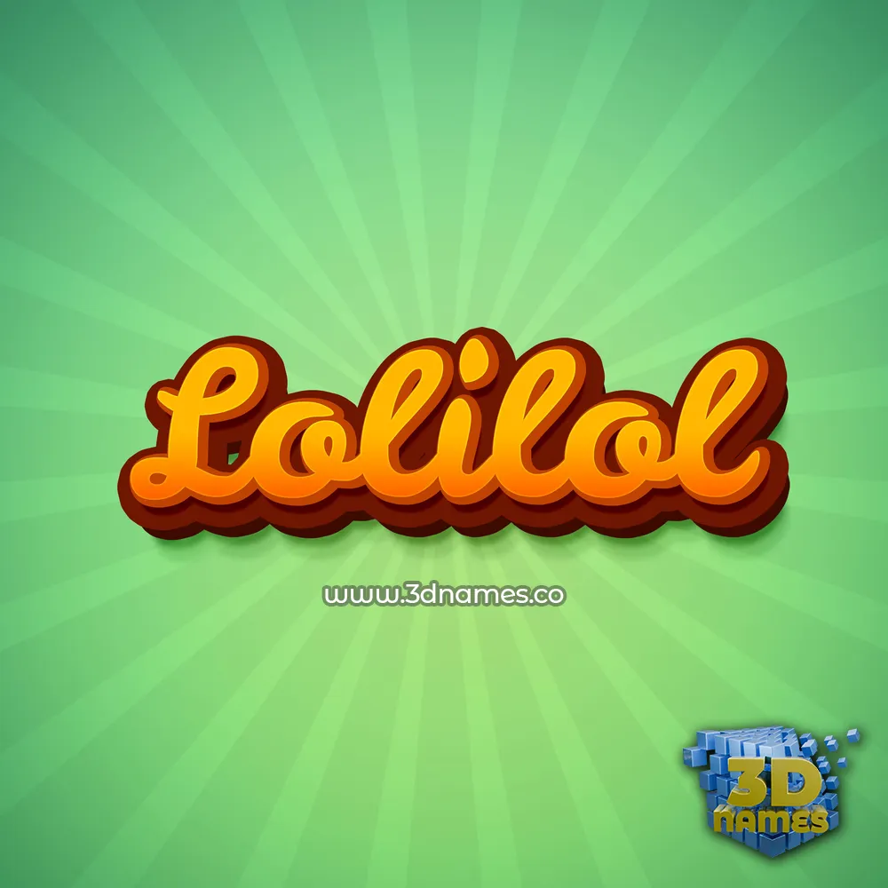 lolilol in Green Rays style - 3D name wallpaper