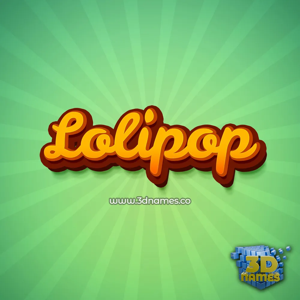 lolipop in Green Rays style - 3D name wallpaper