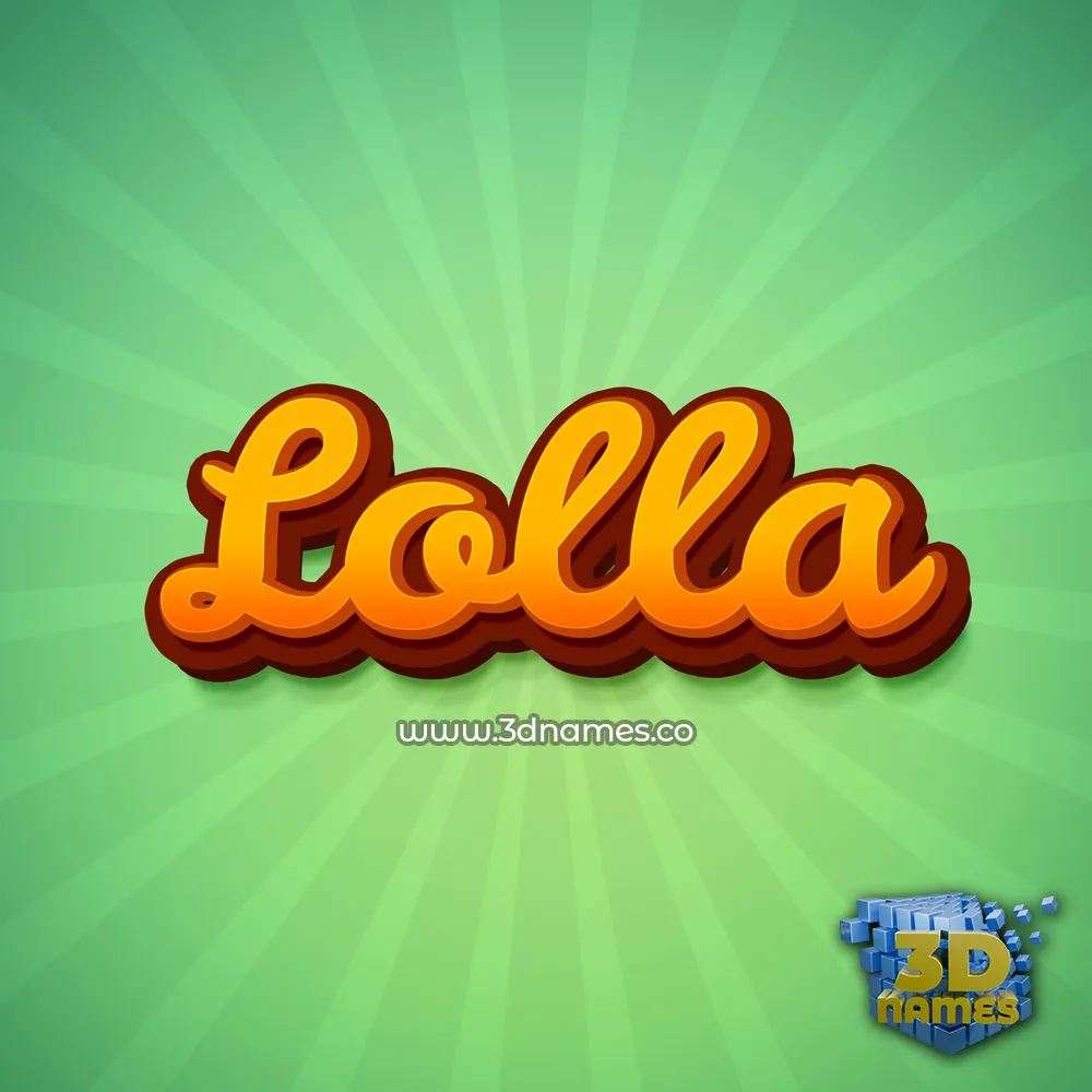 lolla in Green Rays style - 3D name wallpaper