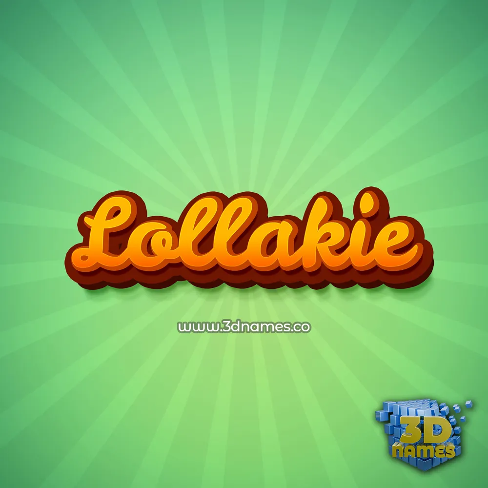 lollakie in Green Rays style - 3D name wallpaper