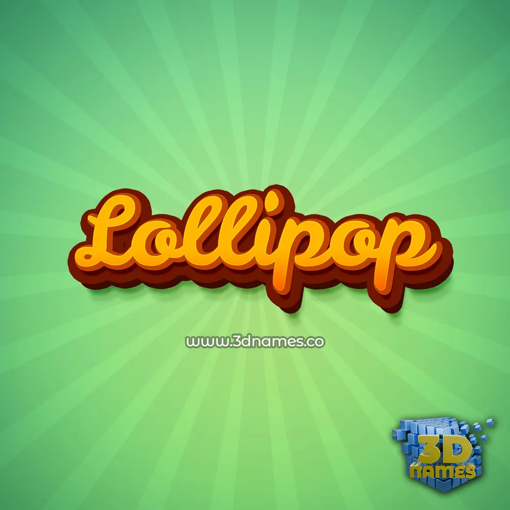 lollipop in Green Rays style - 3D name wallpaper