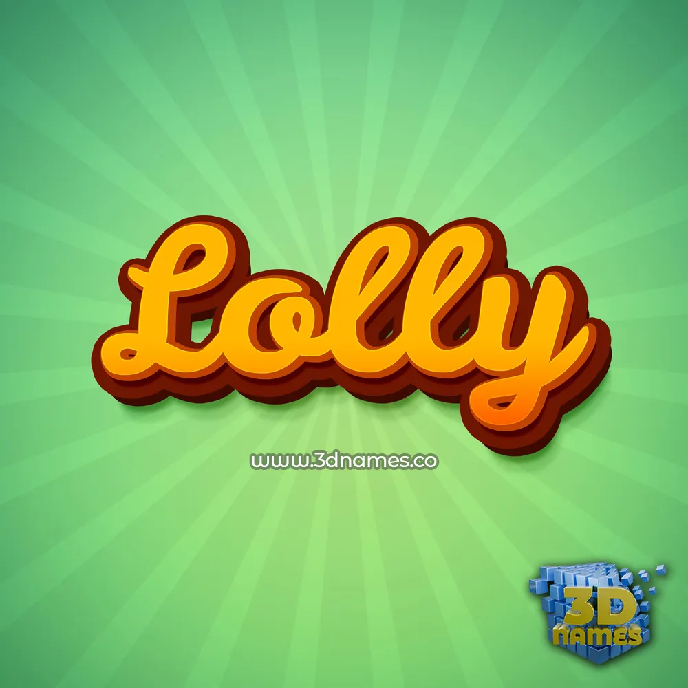 lolly in Green Rays style - 3D name wallpaper